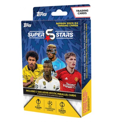 TOPPS UEFA SUPERSTARS SEASON 2023/2024 JALGPALLIKAARDID HANGER BOX